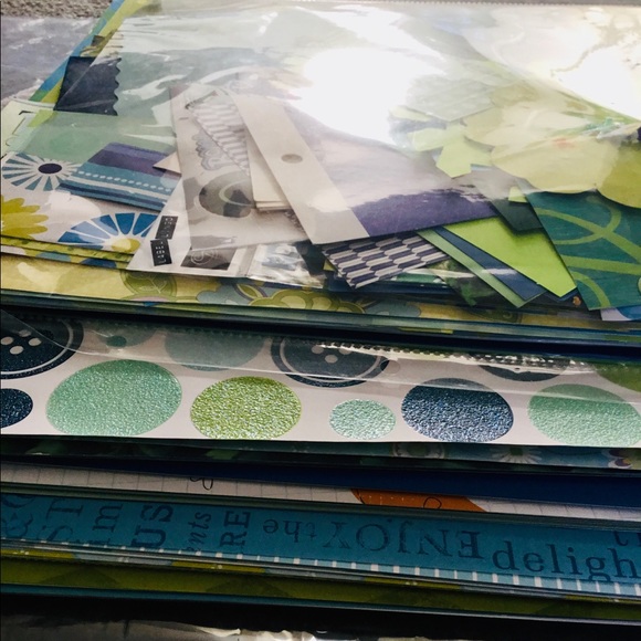 Scrapbook Office 3 Lb Lot Of Blue Green Card Stock Specialty Paper